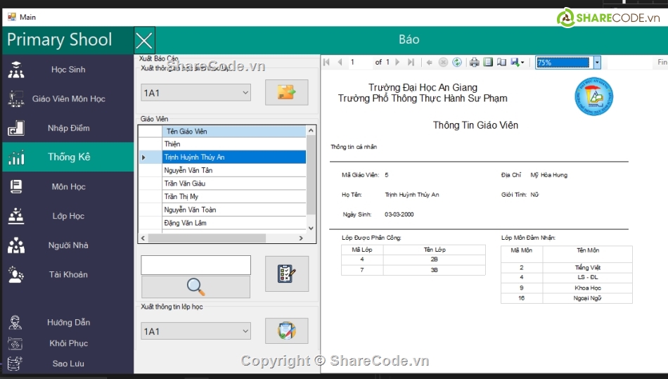 SQL,Mô hình ba lớp,đồ án winform c# quản lý học sinh,Quản lý học sinh tiểu học,.NET